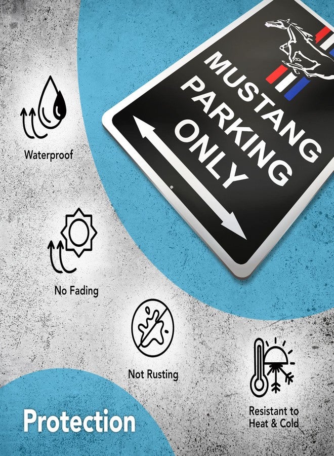 DIMARONGTON Parking Only Sign for Mustang - 8x12 Aluminum Garage Gifts for Men - Image 4